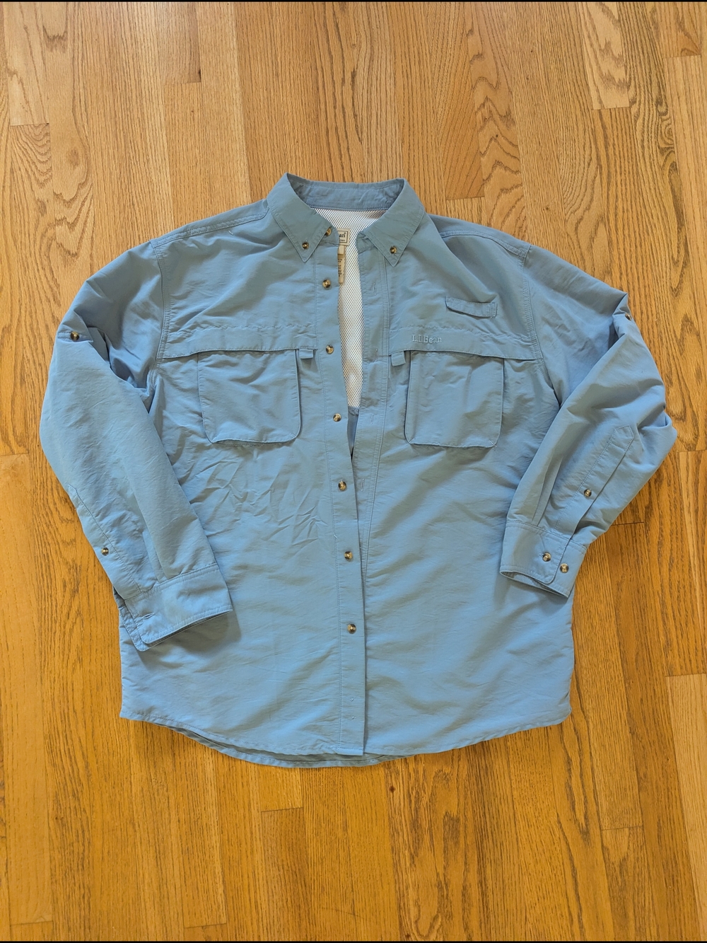 L.L. Bean Men's Light Blue Fishing Shirt